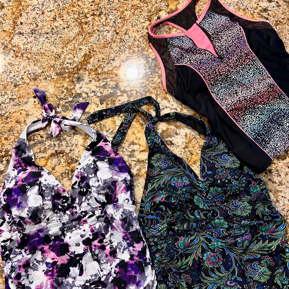 Bundle of 3 Tankini Bathing Suits (2 from Amazon 1 Zero Posur)